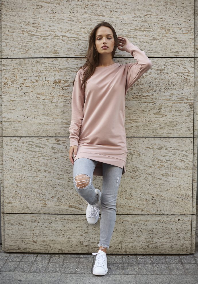 DŁUGA BLUZA ANA RÓŻOWA - ZDJĘCIE 9