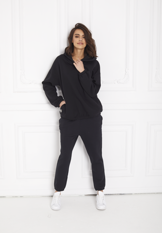 bluza Ada z kapturem czarna- zdjęcie 4
