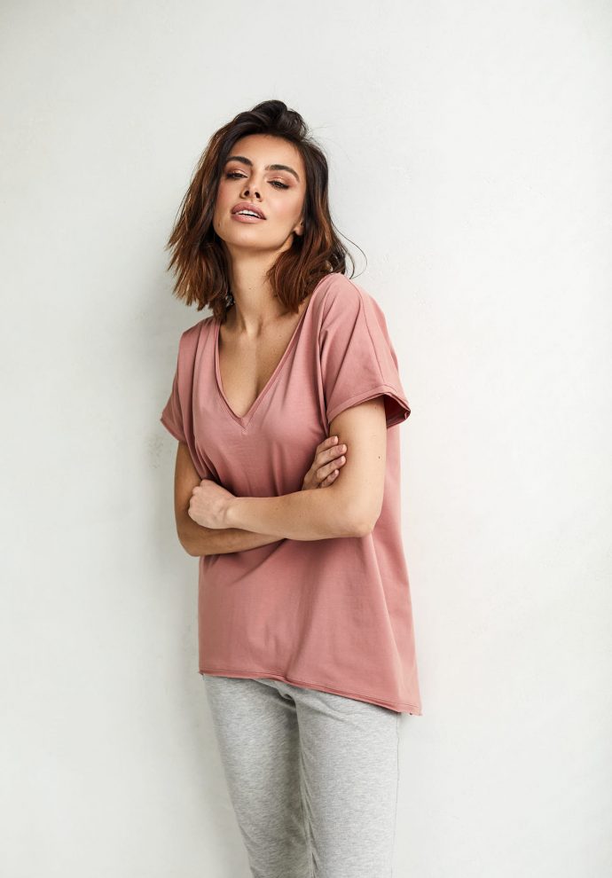 T-shirt Ella zgaszony róż
