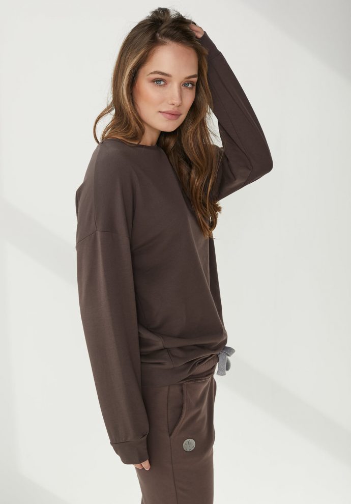 minimalistyczna bluza Ana czekoladowa- zdjęcie 5