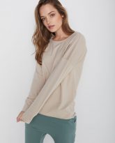 bawełniana bluzka z długim rękawem Lily piaskowa