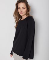 bawełniana bluzka Ramia czarna zdjęcie 3