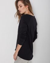 bawełniana bluzka Ramia czarna zdjęcie 4