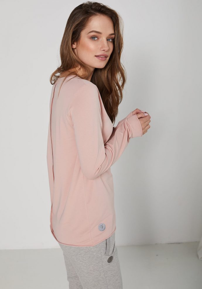 bawełniana bluzka emma jasno różowa zdjęcie 2
