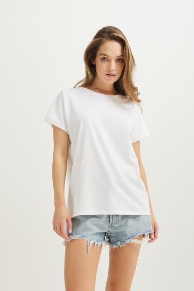 t-shirt amber biały