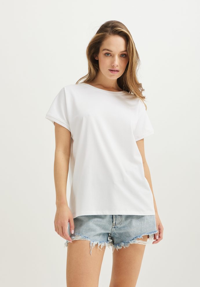 t-shirt amber biały