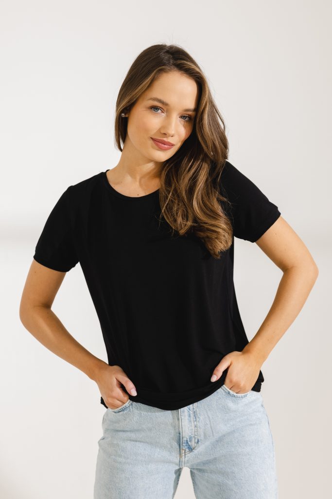 t-shirt roma modal czarny