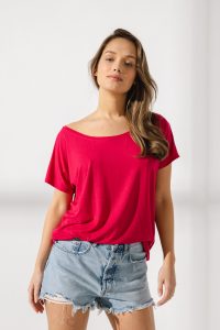 T-SHIRT ALICE MODAL MALINOWY