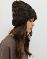 wełniana czapka prince czekoladowa