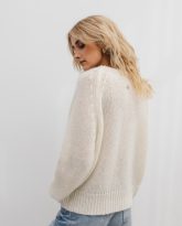 wełniany sweter grace ecru zdjęcie 6