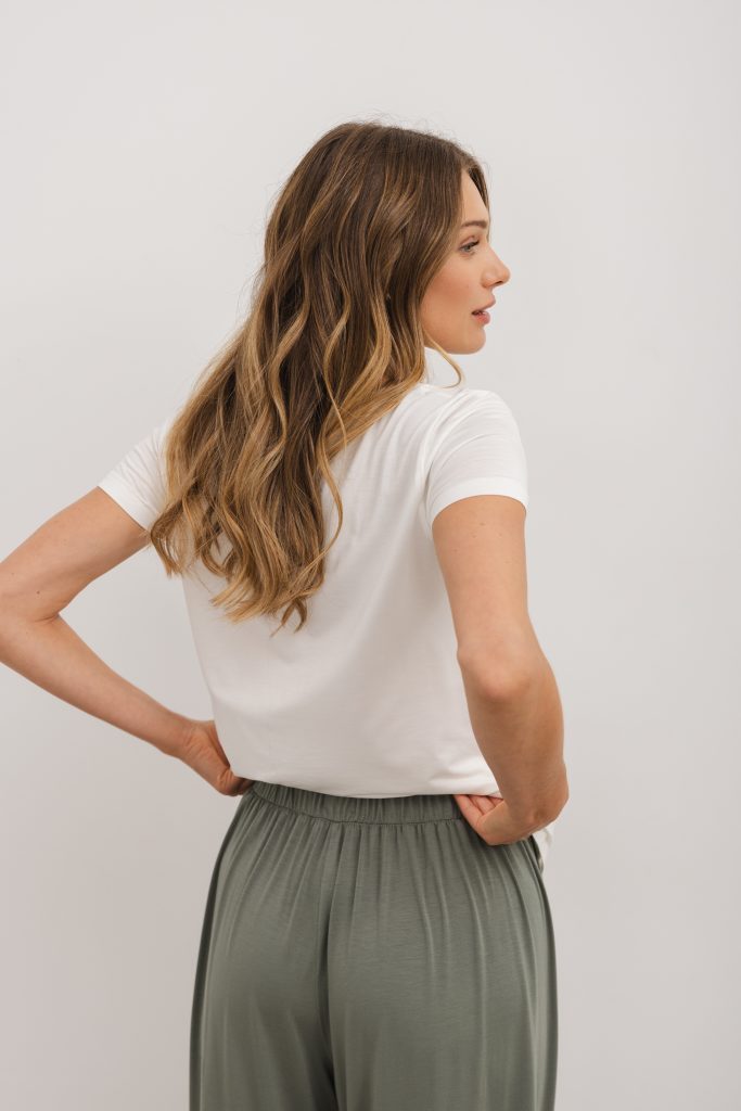 t-shirt klara modal ecru zdjęcie 3