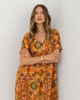 sukienka bali pomarańczowo- beżowa zdjęcie 8