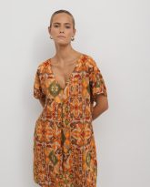 sukienka bali pomarańczowo- beżowa zdjęcie 5