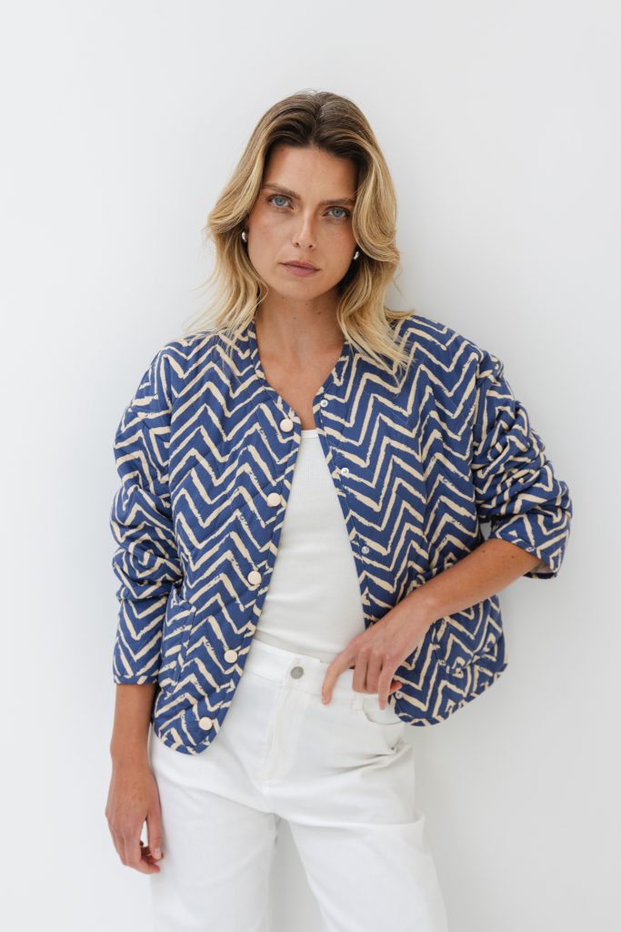 PIKOWANA KURTKA ROXIE NIEBIESKO- PIASKOWA zdjęcie 2