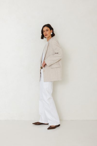 lniana marynarka matylda piaskowa