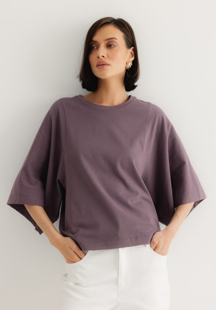 t-shirt luna lawendowy