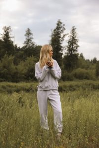 SPODNIE LOLA JASNO SZARY MELANŻ