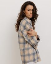 koszula ana beżowo- niebieska