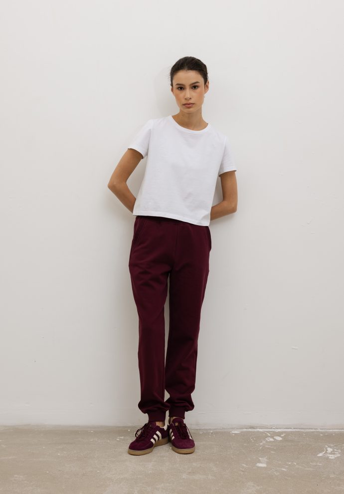 spodnie joggers wino