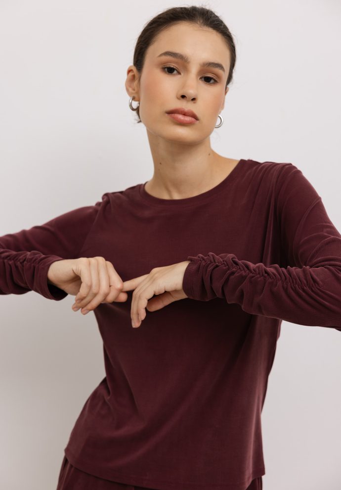 bluzka beverly bordowa