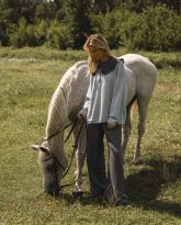 kołnierzyk cora szary denim