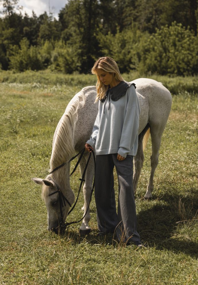 kołnierzyk cora szary denim