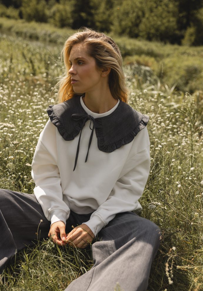 kołnierzyk cora szary denim