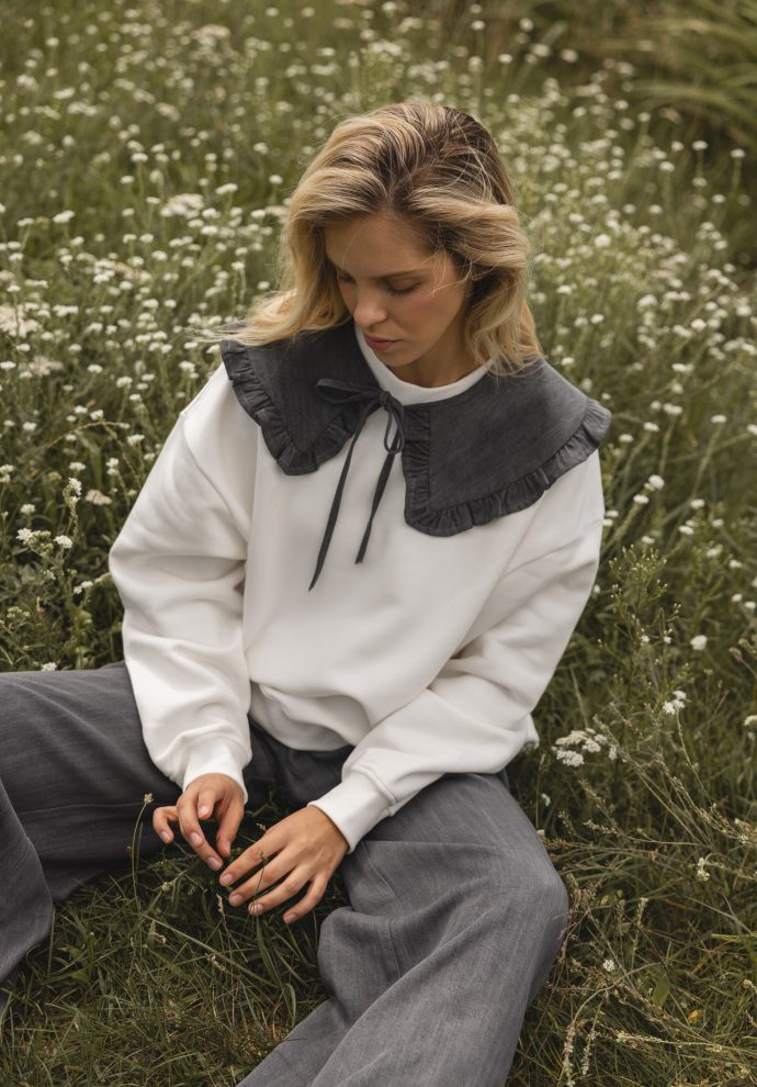 kołnierzyk cora szary denim