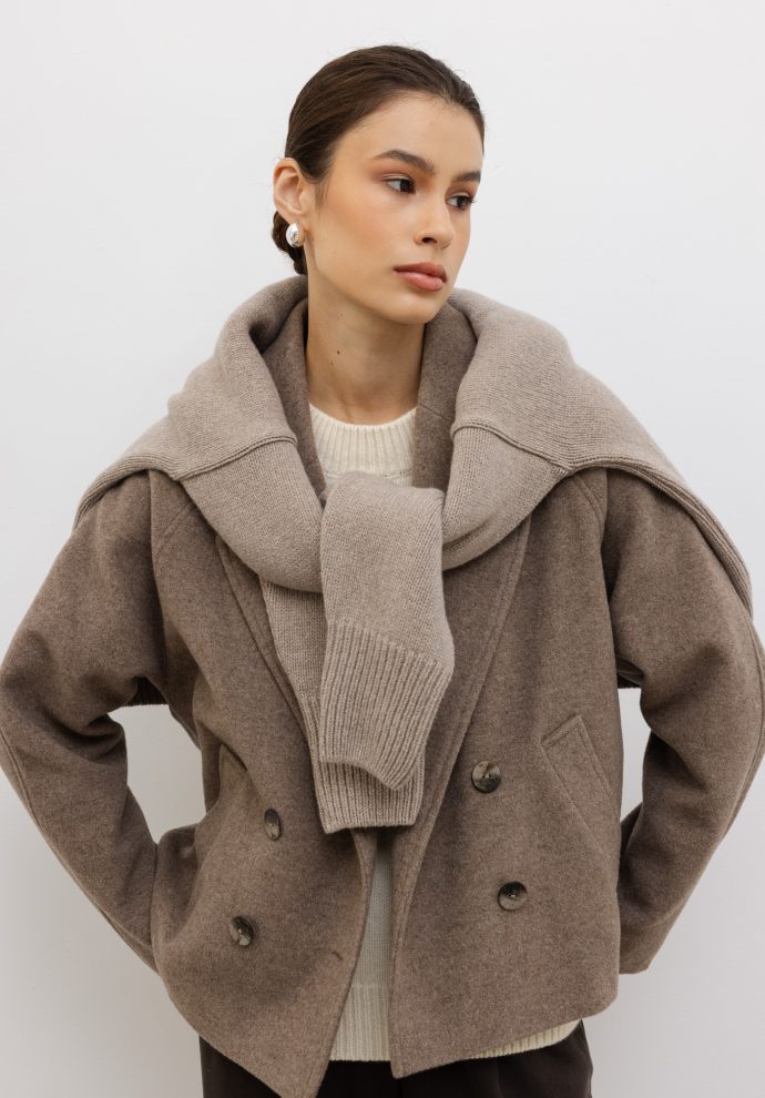 wełniana kurtka willow taupe
