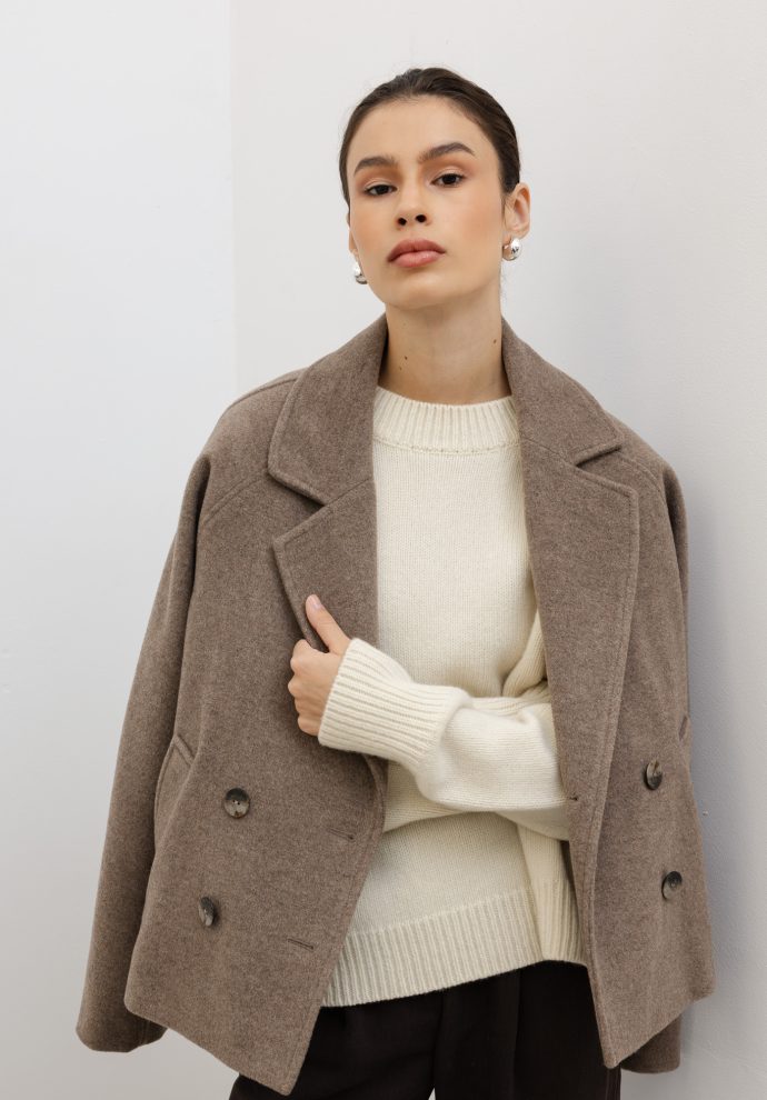 wełniana kurtka willow taupe