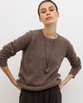wełniany sweter laura brązowy