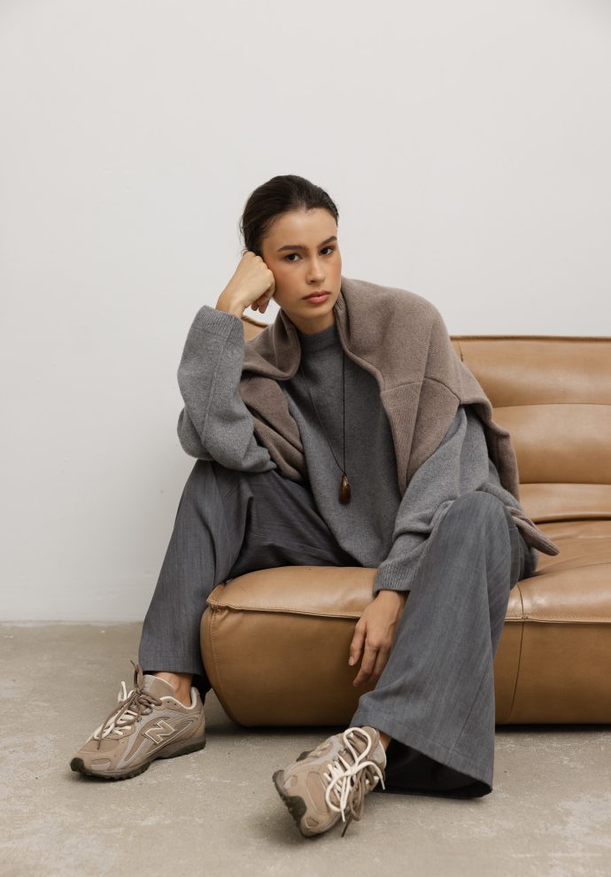 spodnie cora szary denim