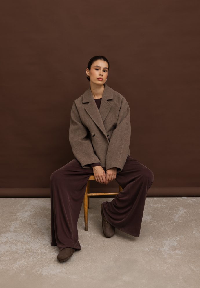wełniana kurtka willow taupe