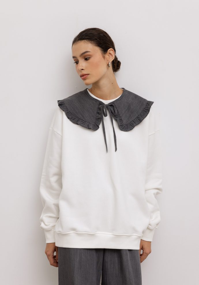 kołnierzyk cora szary denim