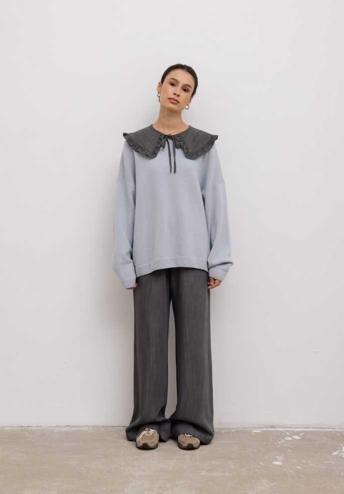 kołnierzyk cora szary denim