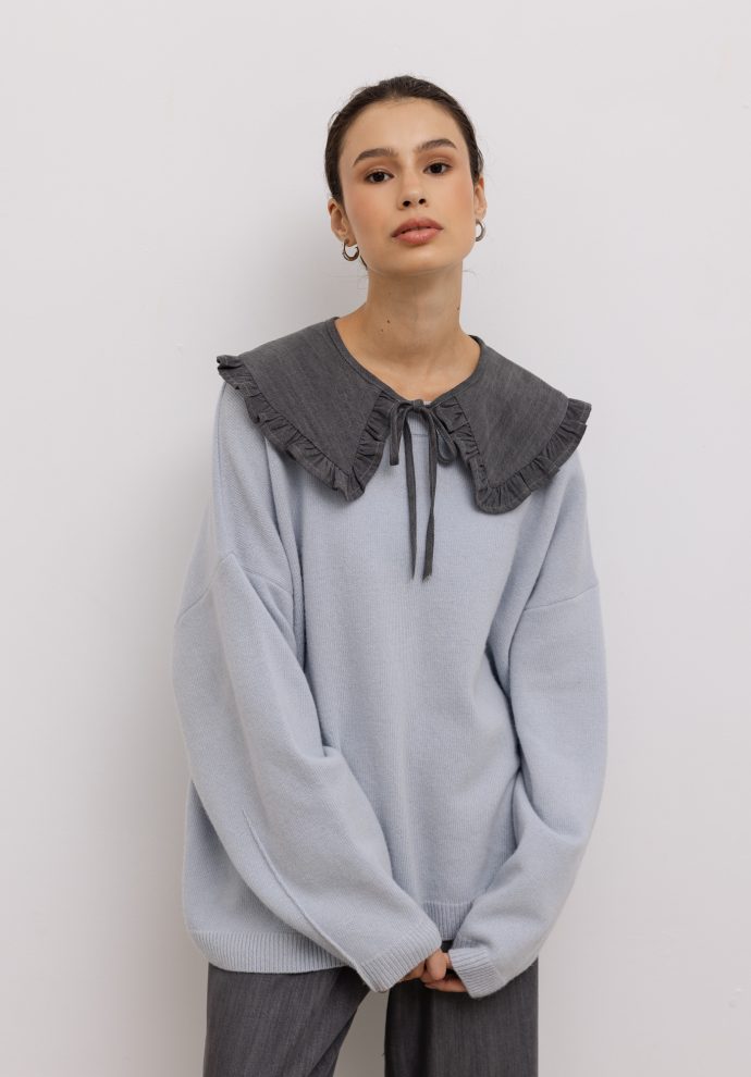 kołnierzyk cora szary denim