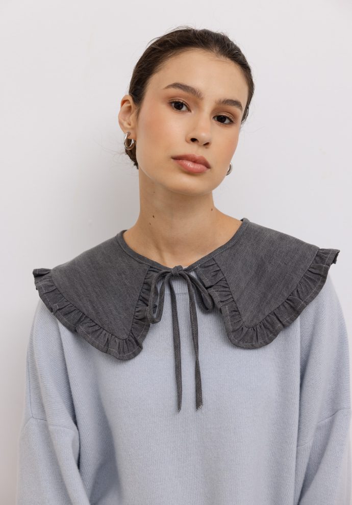 kołnierzyk cora szary denim