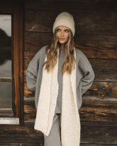 WEŁNIANY SZALIK MELANIA ECRU