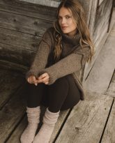 wełniany golf adele brązowy