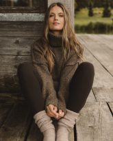 wełniany golf adele brązowy