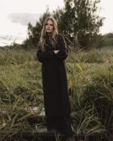 WEŁNIANY PŁASZCZ HARPER BRĄZOWY