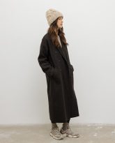 wełniany płaszcz harper ciemno brązowy