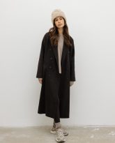 wełniany płaszcz harper ciemno brązowy