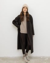 wełniany płaszcz harper ciemno brązowy