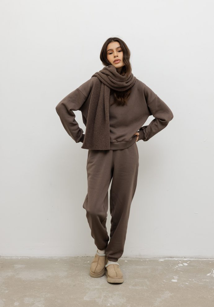 wełniany szalik ines brązowy