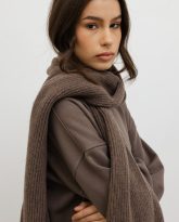 wełniany szalik ines brązowy