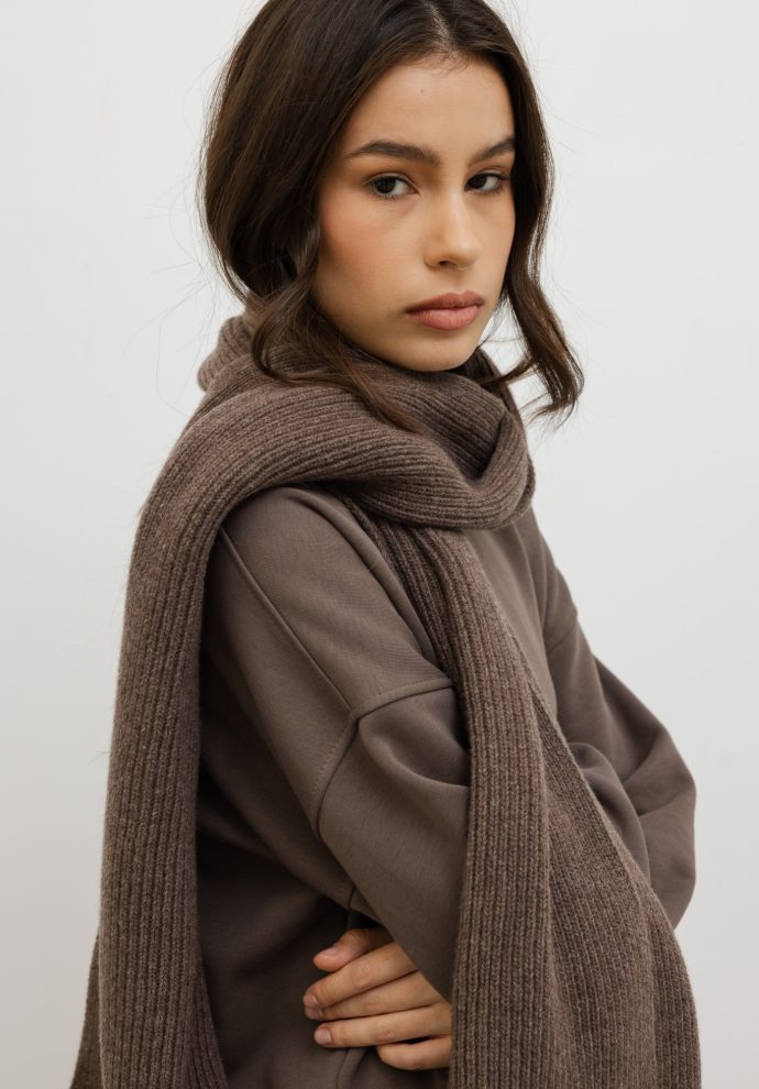 wełniany szalik ines brązowy