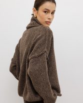 wełniany golf adele brązowy