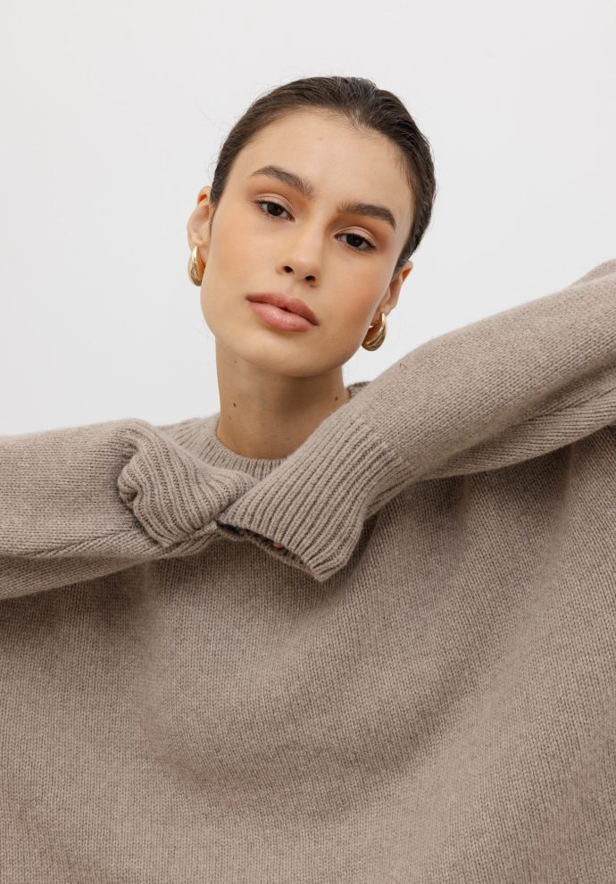 wełniany sweter ines taupe