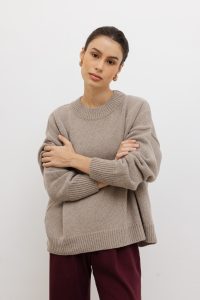 wełniany sweter ines taupe